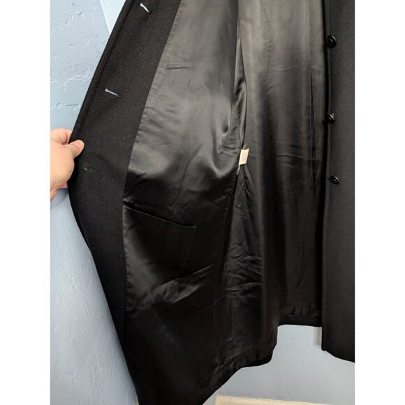 Pendleton Womens Wool Overcoat Size 12 Black Long Button-Up Winter lined - Picture 7 of 16